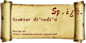 Szakter Árpád névjegykártya